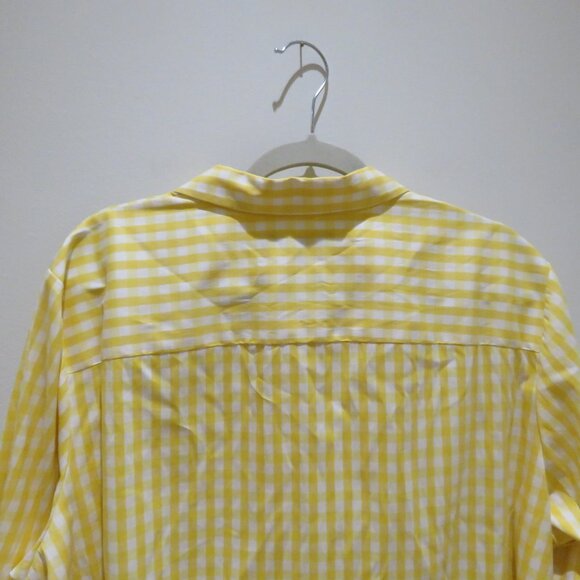 LAFAYETTE 148 Yellow White Gingham Tunic Shirt 2XL Preppy Old Money Yacht Coast - Picture 13 of 15